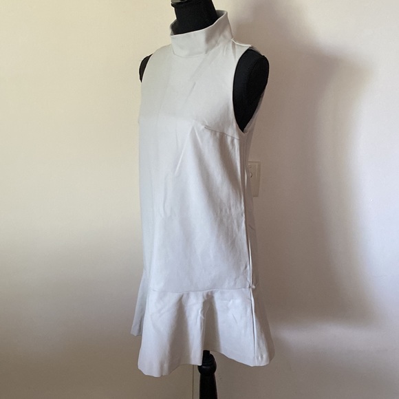 Kookai Dress High Neck Knee Length Size 38/ Small Off White/ Grey Viscose Blend - Picture 3 of 11